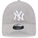 kapa-zaobljena-siva-podesiv-9twenty-herringbone-new-york-yankees-mlb-new-era