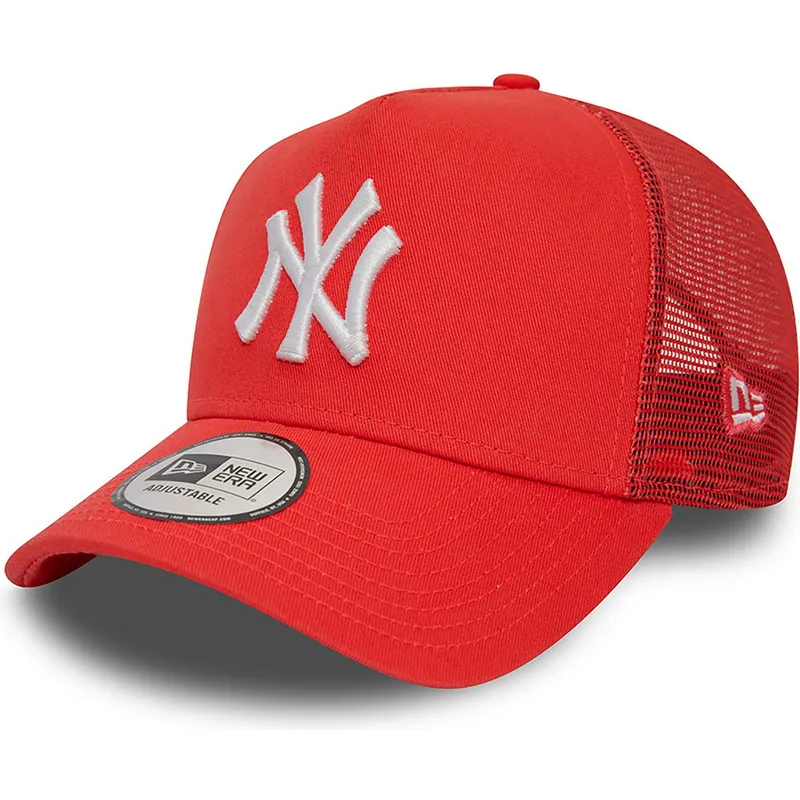 kapa-zaobljena-crvena-snapback-a-frame-league-essential-new-york-yankees-mlb-new-era