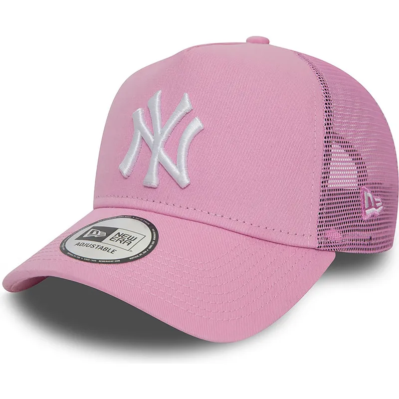 kapa-zaobljena-ruzicasta-snapback-a-frame-league-essential-new-york-yankees-mlb-new-era