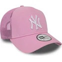 kapa-zaobljena-ruzicasta-snapback-a-frame-league-essential-new-york-yankees-mlb-new-era