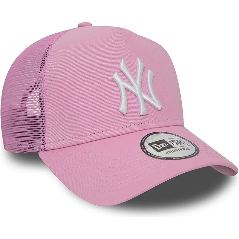 kapa-zaobljena-ruzicasta-snapback-a-frame-league-essential-new-york-yankees-mlb-new-era