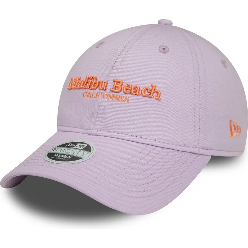 kapa-zaobljena-ljubicasta-podesiv-9twenty-wordmark-malibu-beach-california-new-era