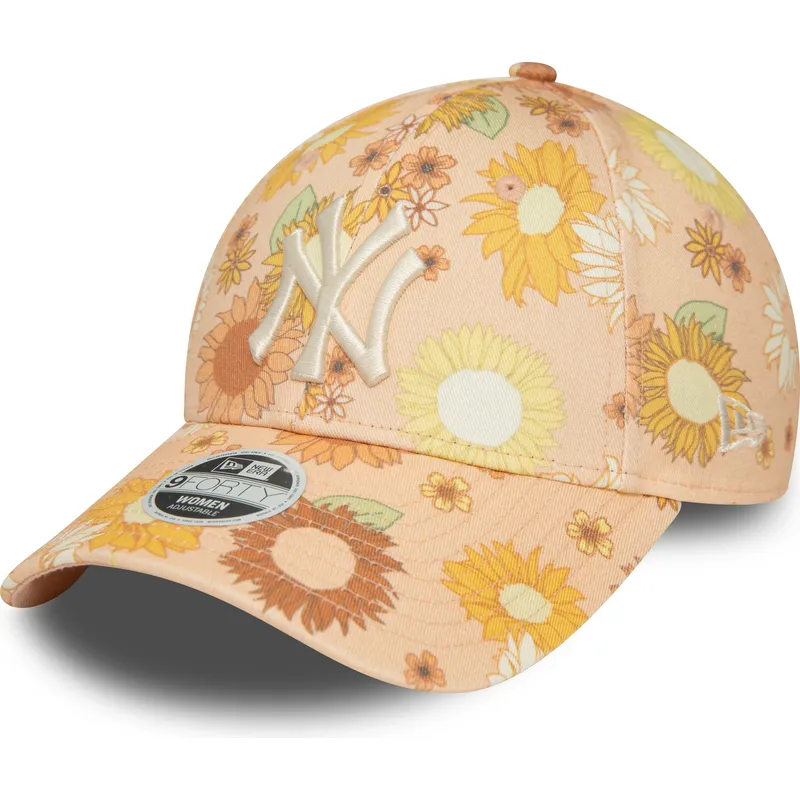 kapa-zaobljena-narancasta-podesiv-9forty-floral-all-over-print-new-york-yankees-mlb-new-era