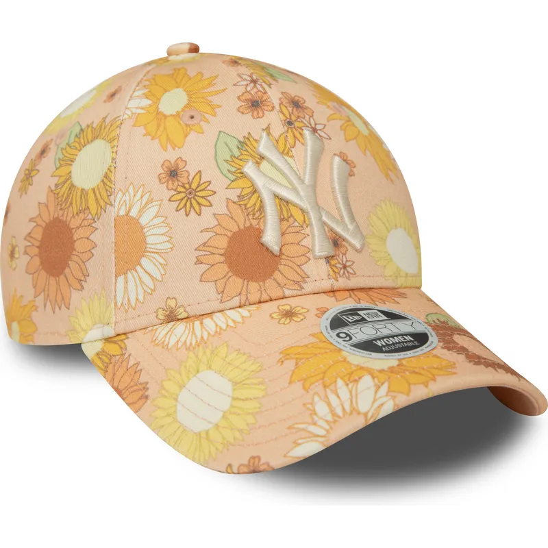 kapa-zaobljena-narancasta-podesiv-9forty-floral-all-over-print-new-york-yankees-mlb-new-era