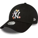 new-era-curved-brim-women-9forty-flower-new-york-yankees-mlb-black-adjustable-cap