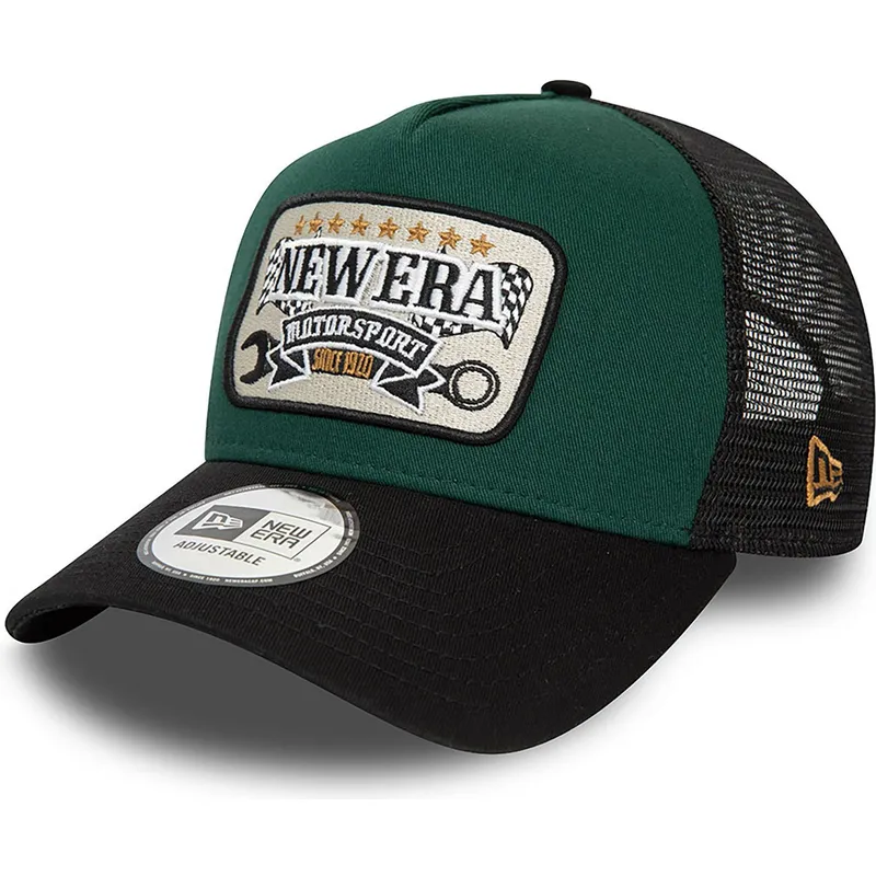 kapa-zaobljena-zelena-snapback-a-frame-patch-motorsport-new-era
