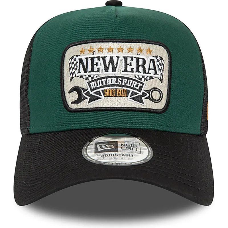 kapa-zaobljena-zelena-snapback-a-frame-patch-motorsport-new-era