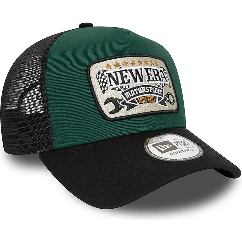 kapa-zaobljena-zelena-snapback-a-frame-patch-motorsport-new-era