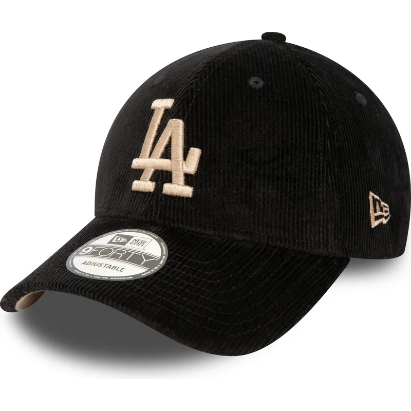 kapa-zaobljena-crna-podesiv-9forty-cord-los-angeles-dodgers-mlb-new-era
