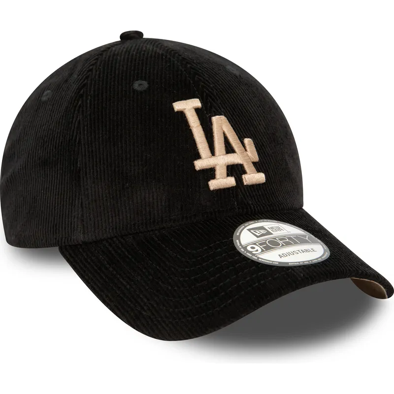 kapa-zaobljena-crna-podesiv-9forty-cord-los-angeles-dodgers-mlb-new-era