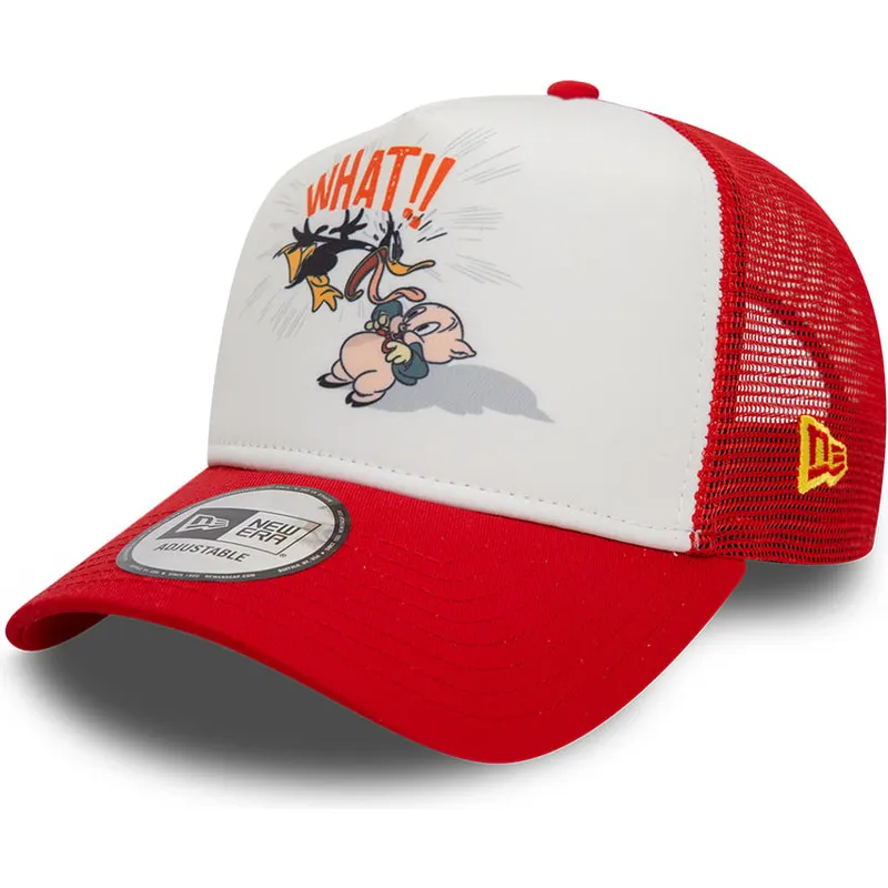 kapa-zaobljena-crvena-snapback-a-frame-character-pato-lucas-y-porky-pig-looney-tunes-new-era