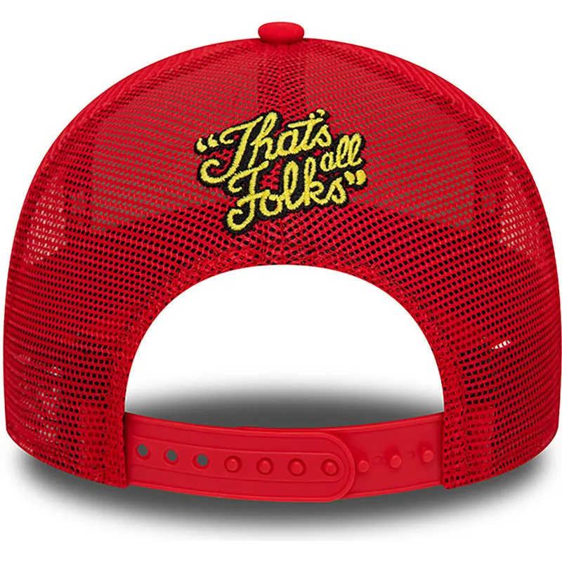 kapa-zaobljena-crvena-snapback-a-frame-character-pato-lucas-y-porky-pig-looney-tunes-new-era
