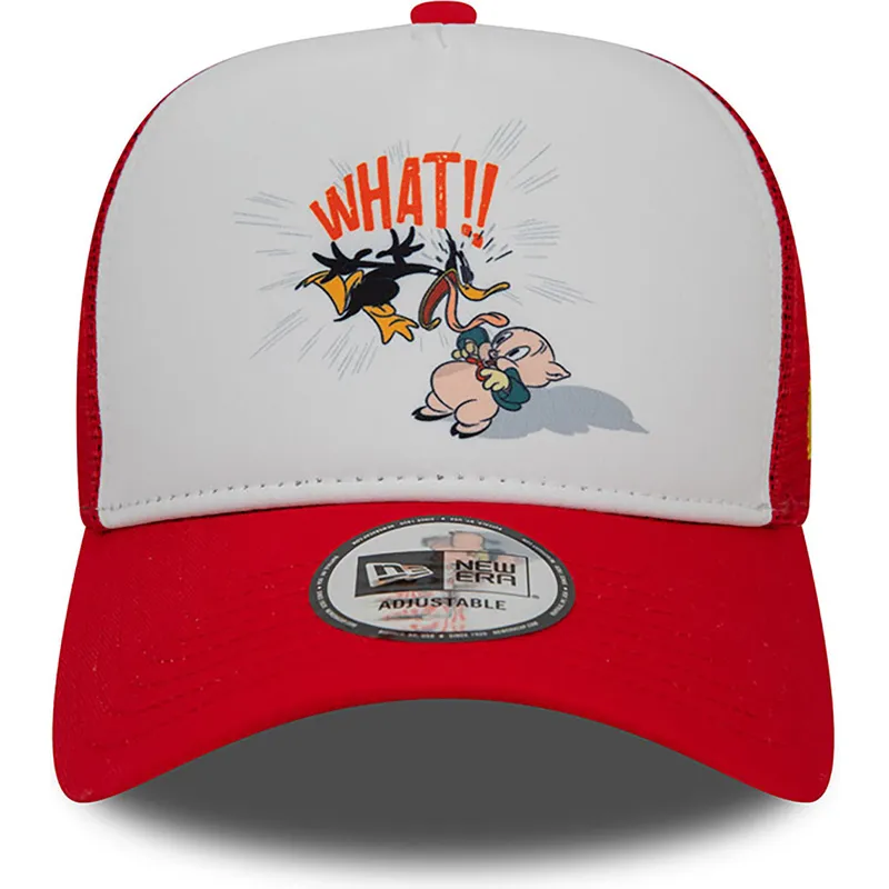 kapa-zaobljena-crvena-snapback-a-frame-character-pato-lucas-y-porky-pig-looney-tunes-new-era