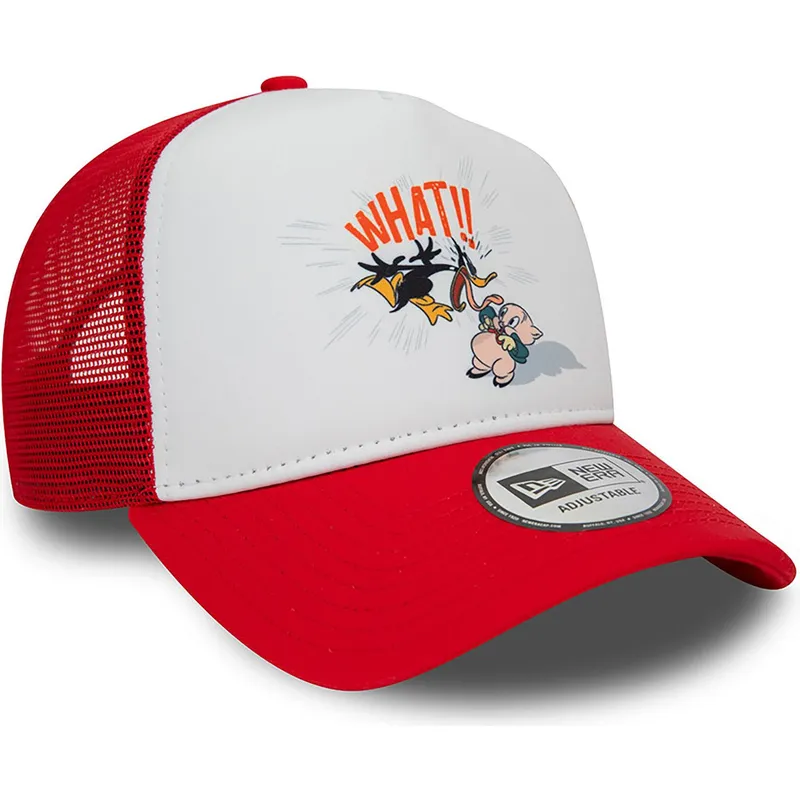 kapa-zaobljena-crvena-snapback-a-frame-character-pato-lucas-y-porky-pig-looney-tunes-new-era