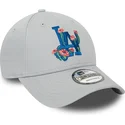 kapa-zaobljena-siva-podesiv-9forty-flower-icon-los-angeles-dodgers-mlb-new-era
