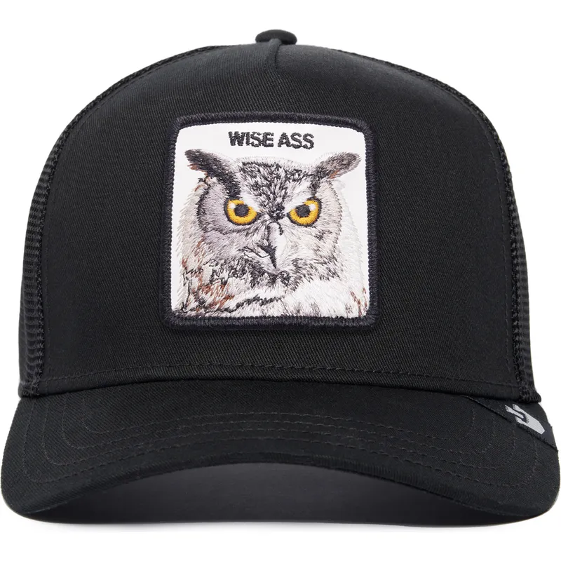 kapa-zaobljena-crna-snapback-wise-ass-owl-the-farm-premium-the-farm-goorin-bros
