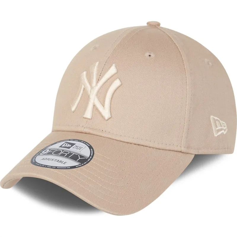 cap-zaobljena-beige-adjustable-strap-9forty-league-essential-new-york-yankees-mlb-new-era