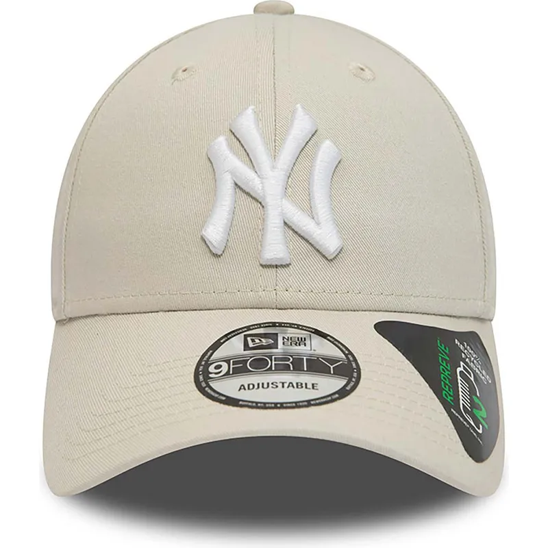 cap-zaobljena-beige-adjustable-strap-9forty-repreve-league-essential-new-york-yankees-mlb-new-era