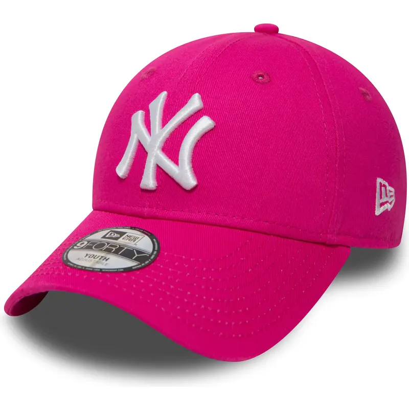 cap-zaobljena-pink-adjustable-strap-za-djecu-9forty-essential-new-york-yankees-mlb-new-era