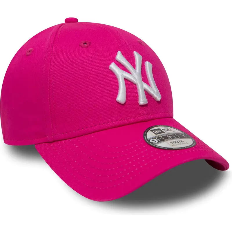 cap-zaobljena-pink-adjustable-strap-za-djecu-9forty-essential-new-york-yankees-mlb-new-era