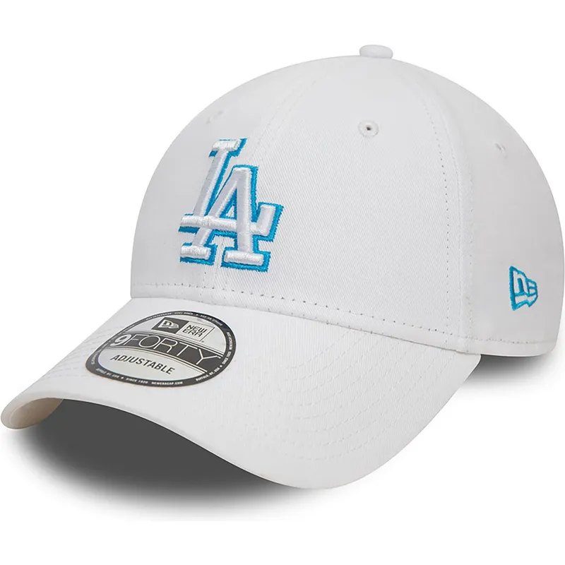 kapa-zaobljena-bijela-podesiv-9forty-team-outline-los-angeles-dodgers-mlb-new-era