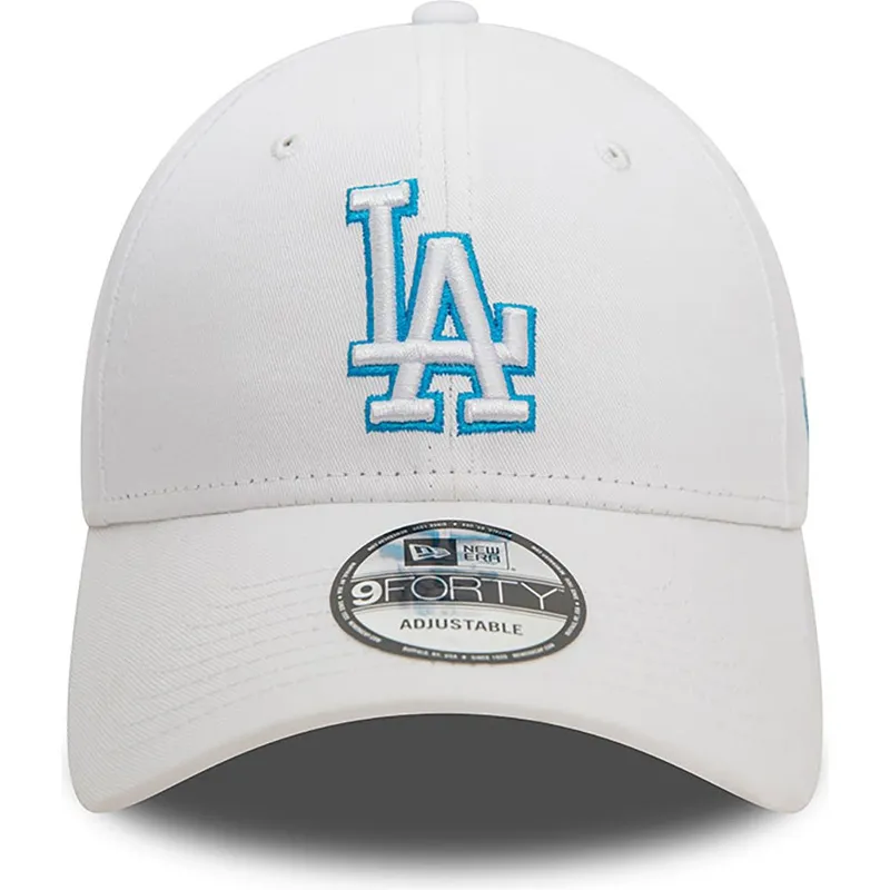 kapa-zaobljena-bijela-podesiv-9forty-team-outline-los-angeles-dodgers-mlb-new-era