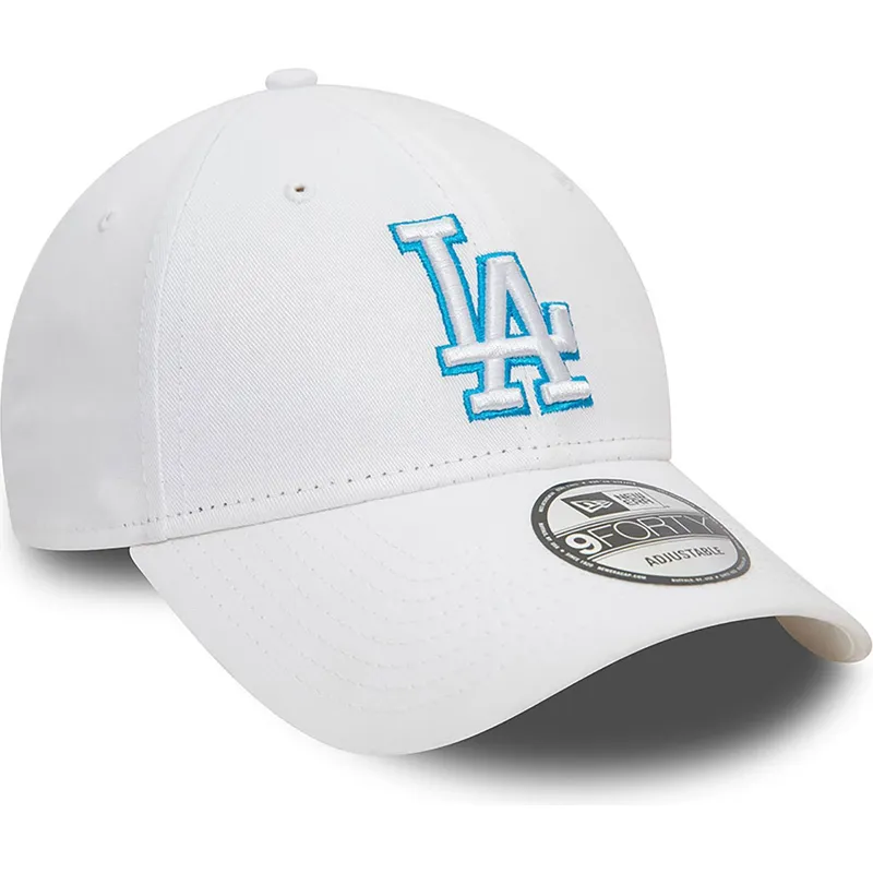 kapa-zaobljena-bijela-podesiv-9forty-team-outline-los-angeles-dodgers-mlb-new-era