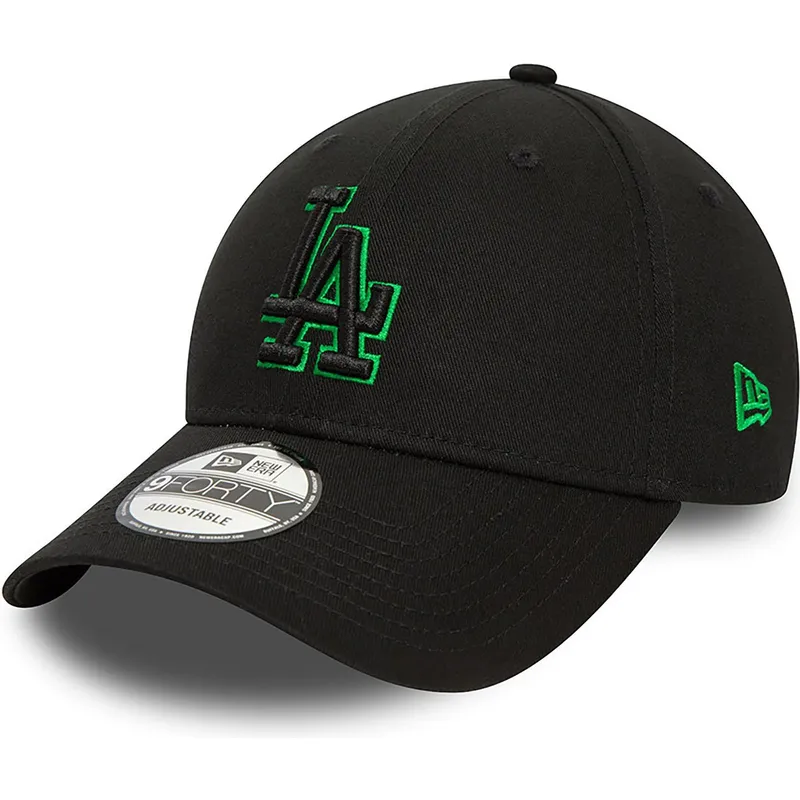 kapa-zaobljena-crna-podesiv-9forty-team-outline-los-angeles-dodgers-mlb-new-era