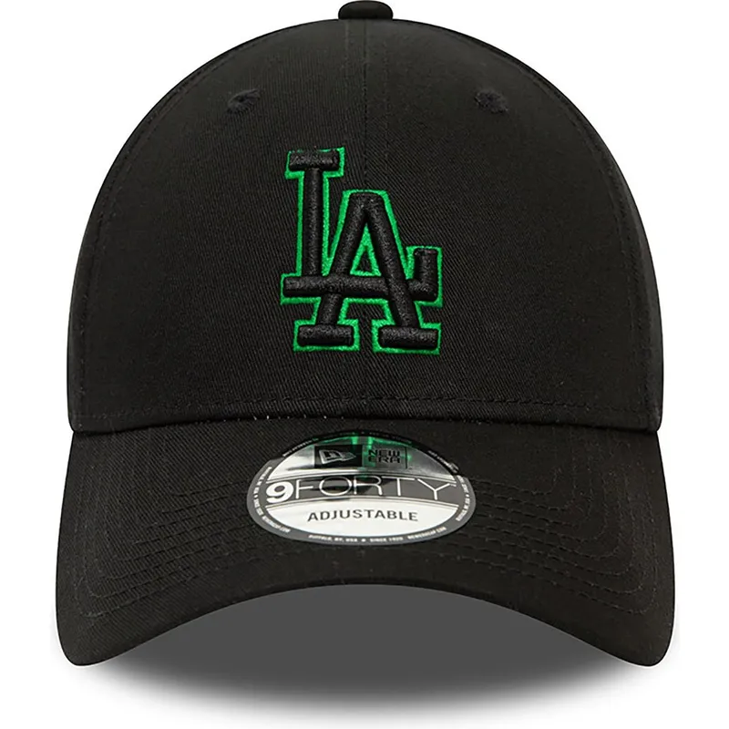 kapa-zaobljena-crna-podesiv-9forty-team-outline-los-angeles-dodgers-mlb-new-era