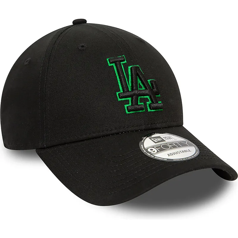 kapa-zaobljena-crna-podesiv-9forty-team-outline-los-angeles-dodgers-mlb-new-era