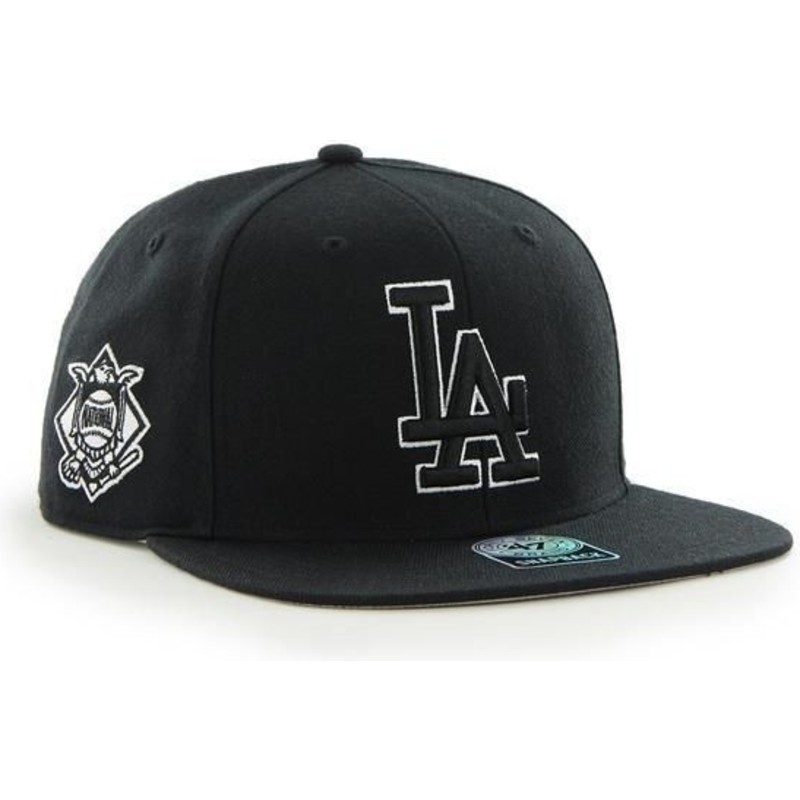 47-brand-flat-brim-los-angeles-dodgers-mlb-sure-shot-black-snapback-cap