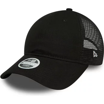 New Era Women 9TWENTY Black Adjustable Trucker Hat