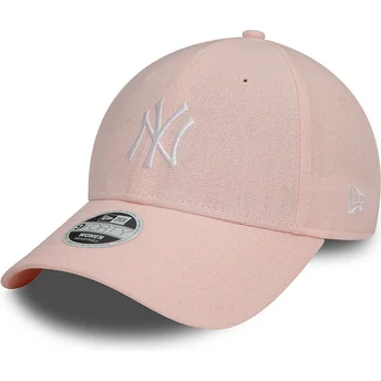 Cap zaobljena pink adjustable strap 9FORTY Linen New York Yankees MLB New Era