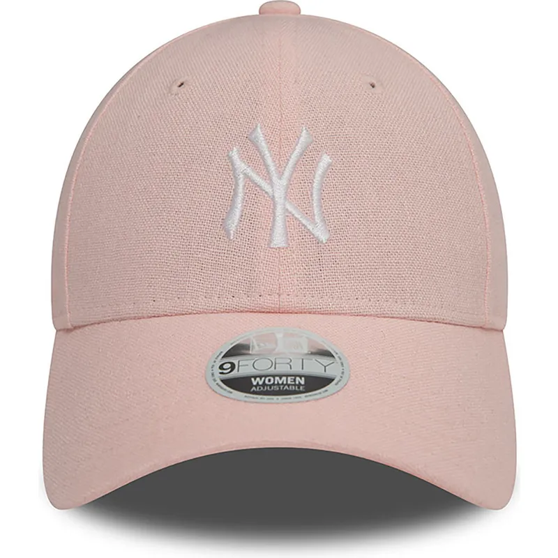 kapa-zaobljena-ruzicasta-podesiv-9forty-linen-new-york-yankees-mlb-new-era