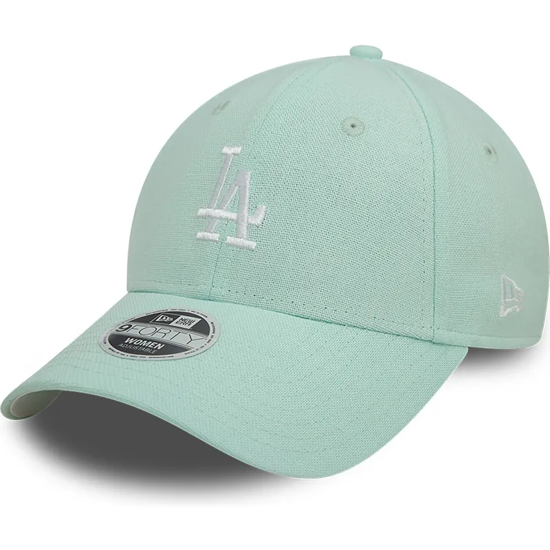 kapa-zaobljena-zelena-podesiv-9forty-linen-los-angeles-dodgers-mlb-new-era
