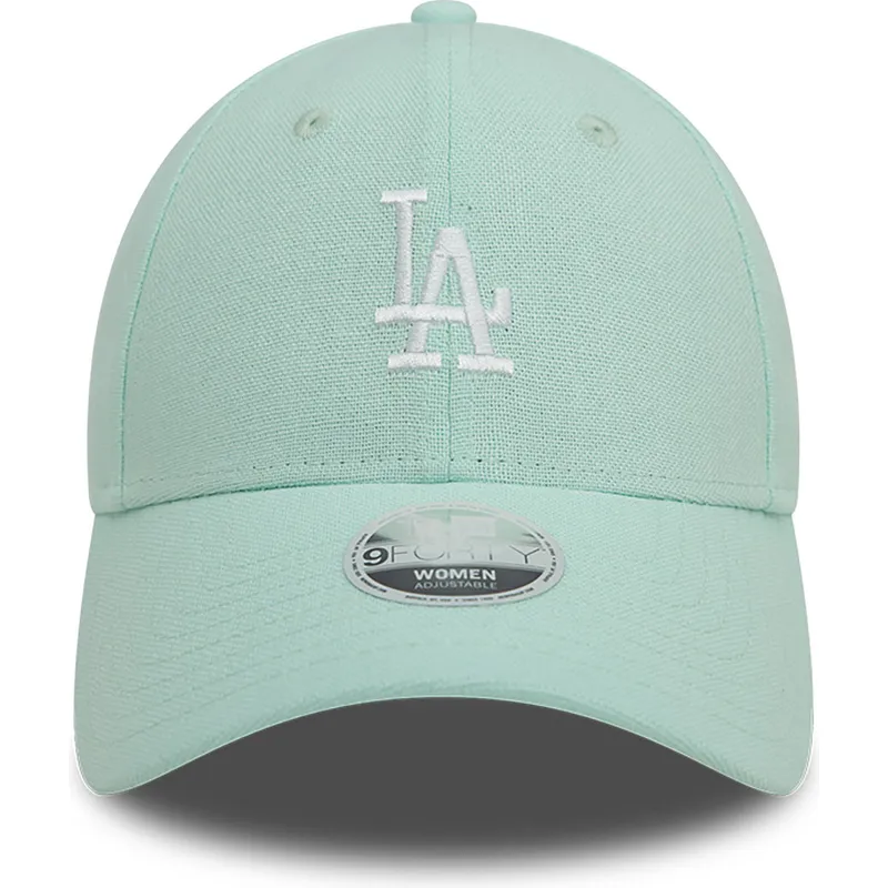 kapa-zaobljena-zelena-podesiv-9forty-linen-los-angeles-dodgers-mlb-new-era