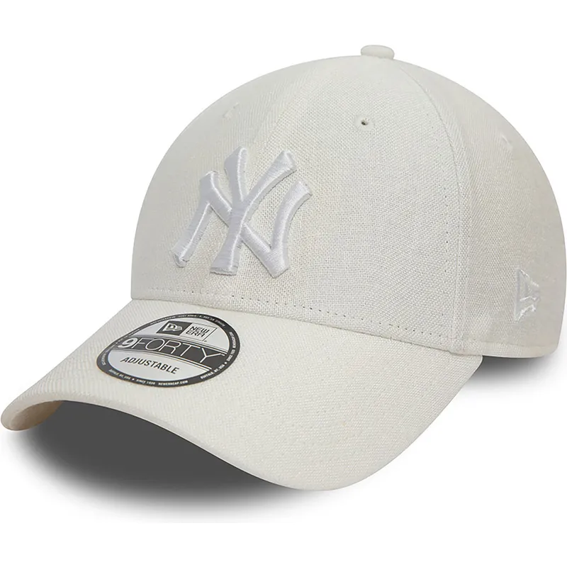 kapa-zaobljena-bijela-podesiv-9forty-linen-new-york-yankees-mlb-new-era