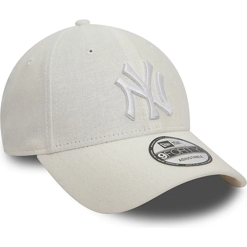 kapa-zaobljena-bijela-podesiv-9forty-linen-new-york-yankees-mlb-new-era