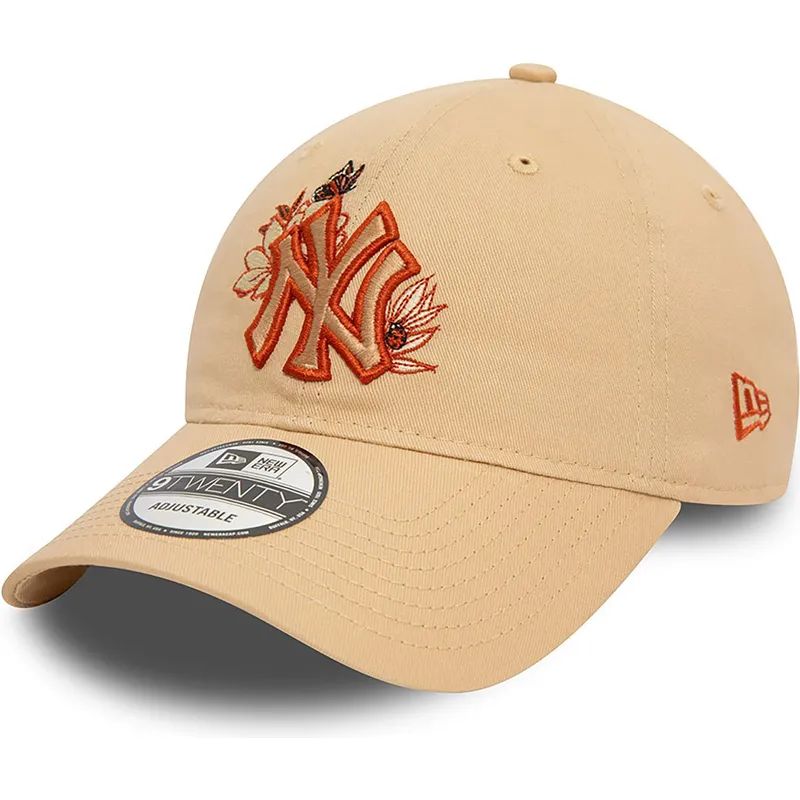 kapa-zaobljena-smeda-podesiv-9twenty-floral-new-york-yankees-mlb-new-era