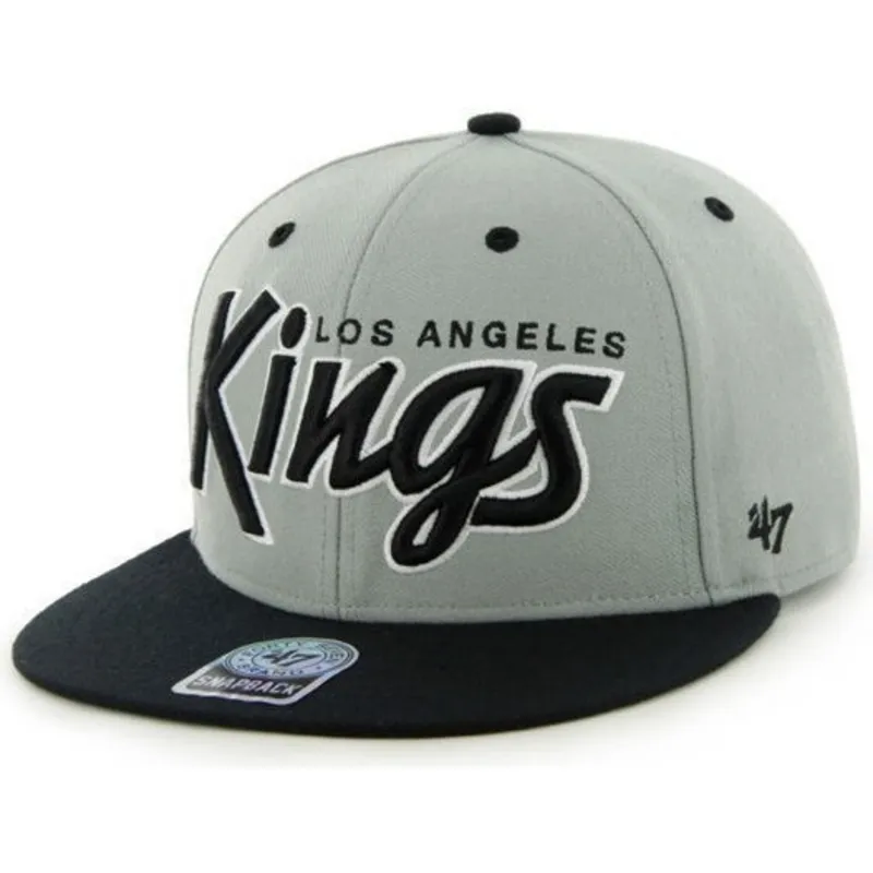 kapa-ravna-siva-snapback-letras-los-angeles-kings-nhl-47-brand