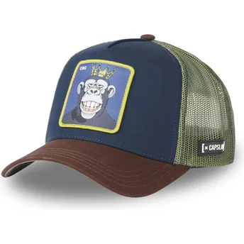 Capslab King GOR9 Monkey Business Navy Blue, Green and Brown Trucker Hat