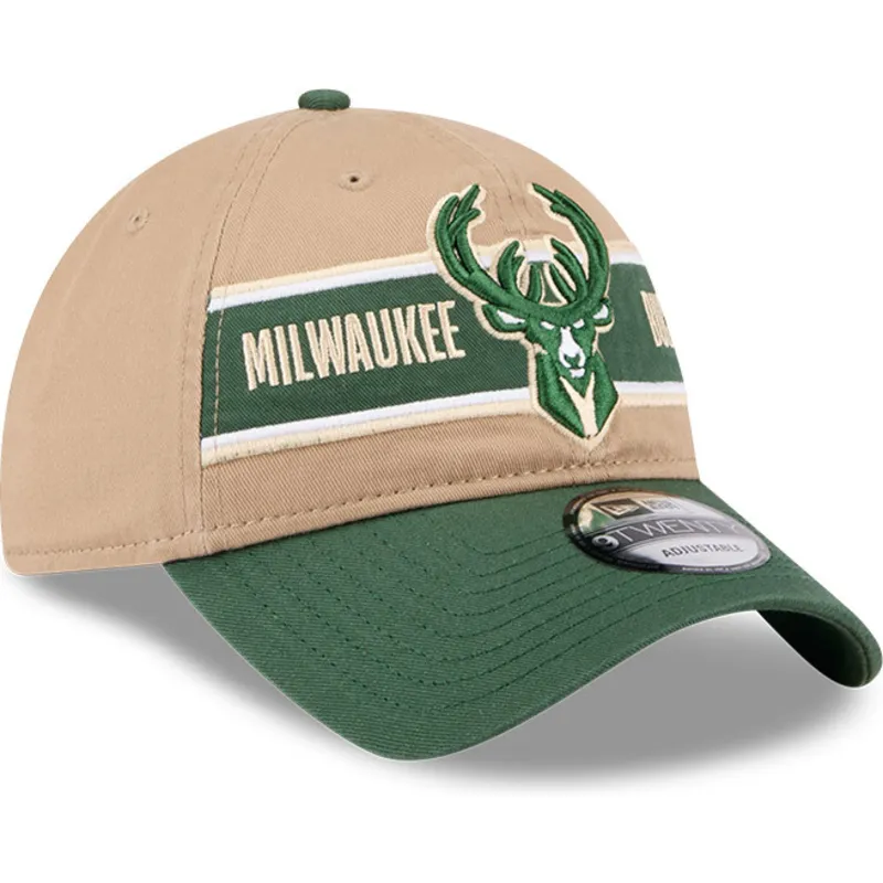 kapa-zaobljena-smeda-podesiv-9twenty-draft-2024-milwaukee-bucks-nba-new-era