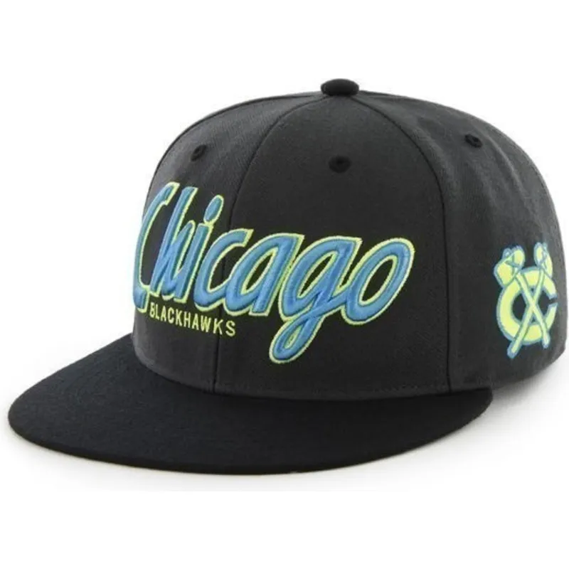 kapa-ravna-crna-snapback-letras-chicago-blackhawks-nhl-47-brand kapa-ravna-crna-snapback-letras-chicago-blackhawks-nhl-47-brand