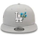 new-era-flat-brim-9fifty-seasonal-flower-los-angeles-dodgers-mlb-grey-snapback-cap