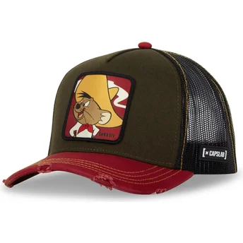 Capslab Speedy Gonzales LOO10 SPE Looney Tunes Green and Red Trucker Hat