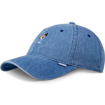 Djinns Curved Brim Washed Coloured Girl Blue Denim Adjustable Cap