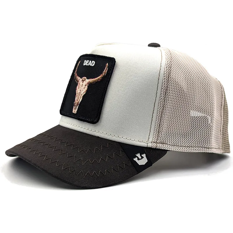 kapa-zaobljena-smeda-snapback-dead-skull-tri-tone-the-farm-goorin-bros