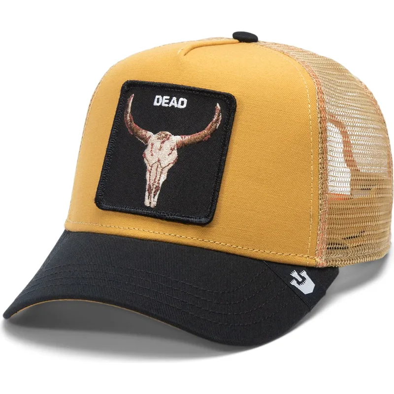 kapa-zaobljena-zuta-snapback-the-dead-skull-eco-brutalism-the-farm-goorin-bros