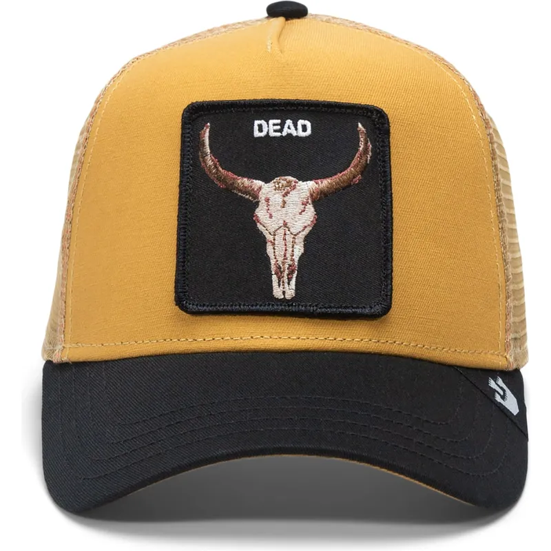 kapa-zaobljena-zuta-snapback-the-dead-skull-eco-brutalism-the-farm-goorin-bros