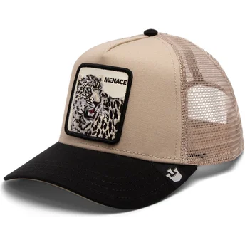 Goorin Bros. Menace The Snow Leopard Big Cats The Farm Beige and Black Trucker Hat